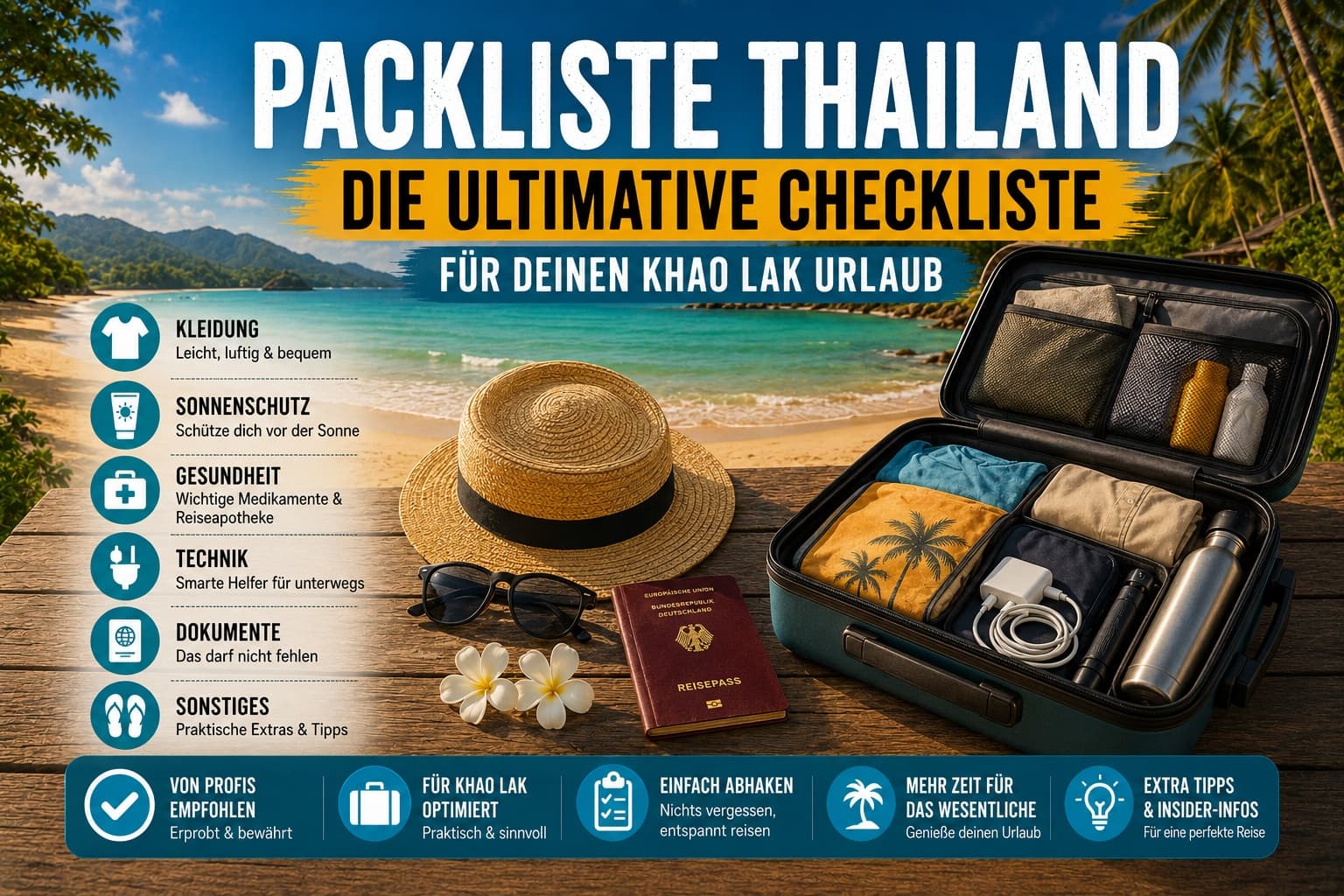 Packliste Thailand: Die ultimative Checkliste für deinen Khao Lak Urlaub