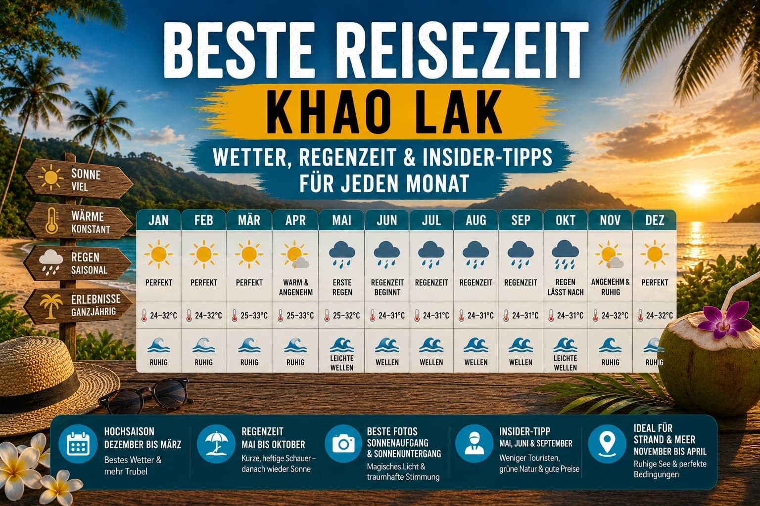 Beste Reisezeit Khao Lak: Wetter, Regenzeit & Insider-Tipps für jeden Monat
