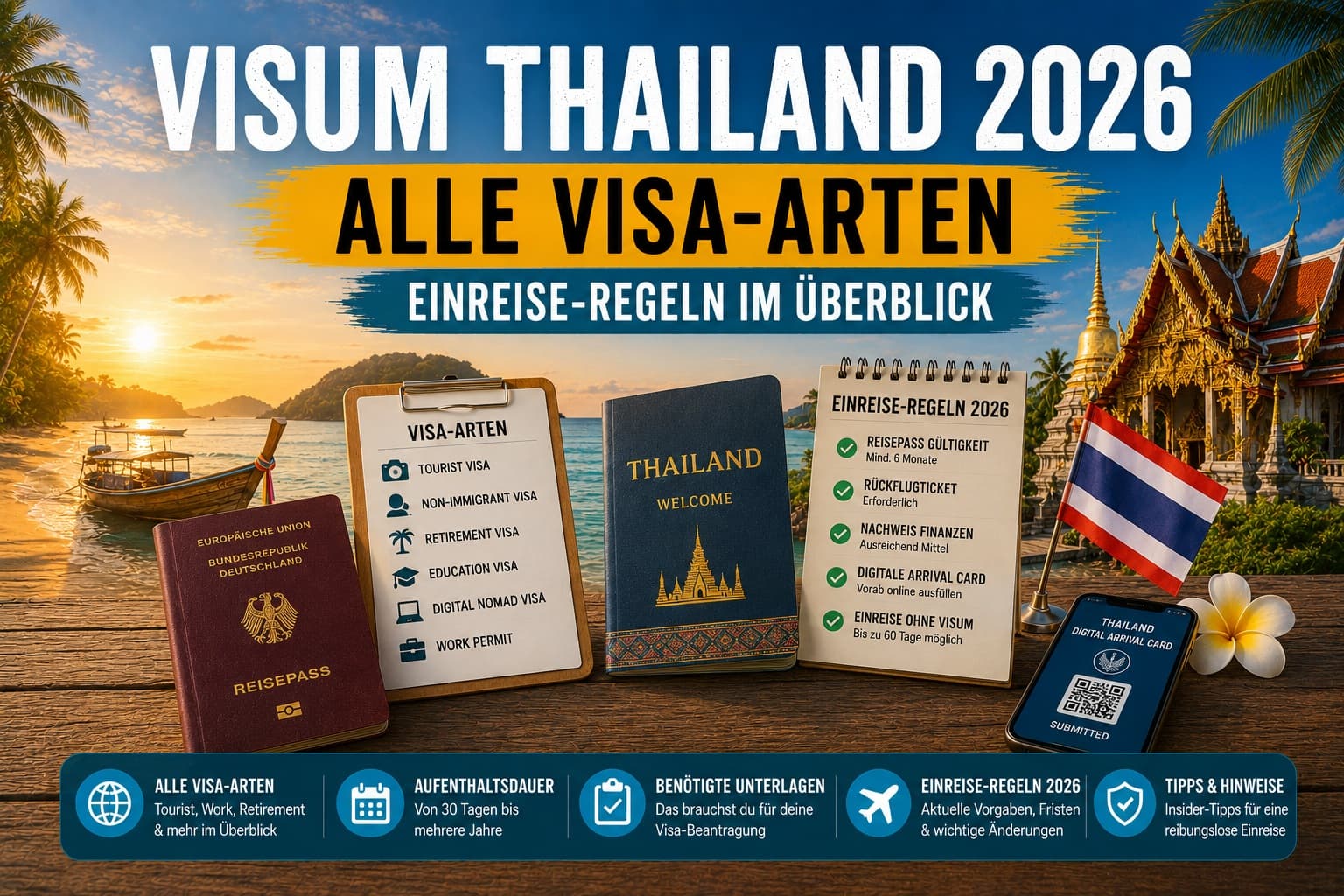 Visum Thailand 2026: Alle Visa-Arten & Einreise-Regeln im Überblick