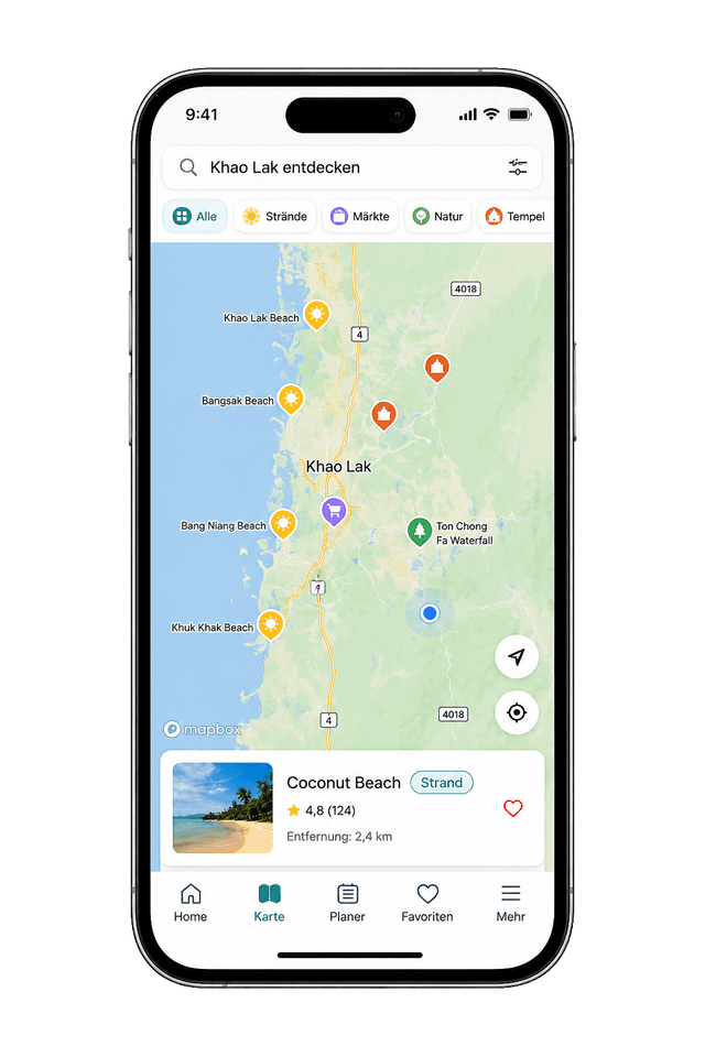Interaktive Karte mit Khao-Lak-Spots